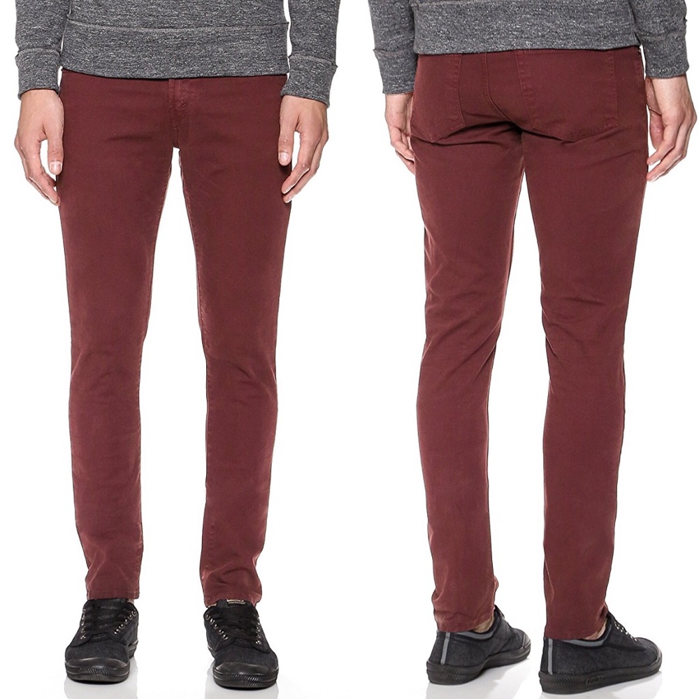 J Brand The Mick Garment Dyed Skinny Jeans Claret